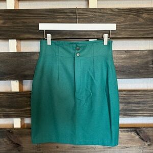 Benetton green wool blend pencil skirt